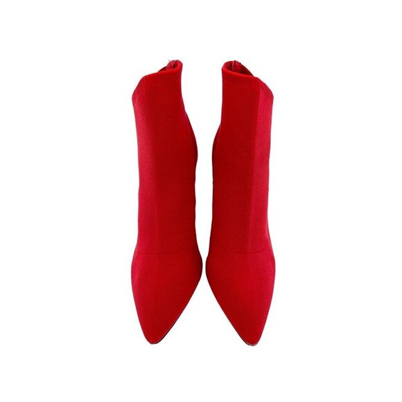 Mia Margerie Red Knit Sock Booties Pull On Stiletto Heel Pointed Toe SZ 8 - Picture 13 of 16